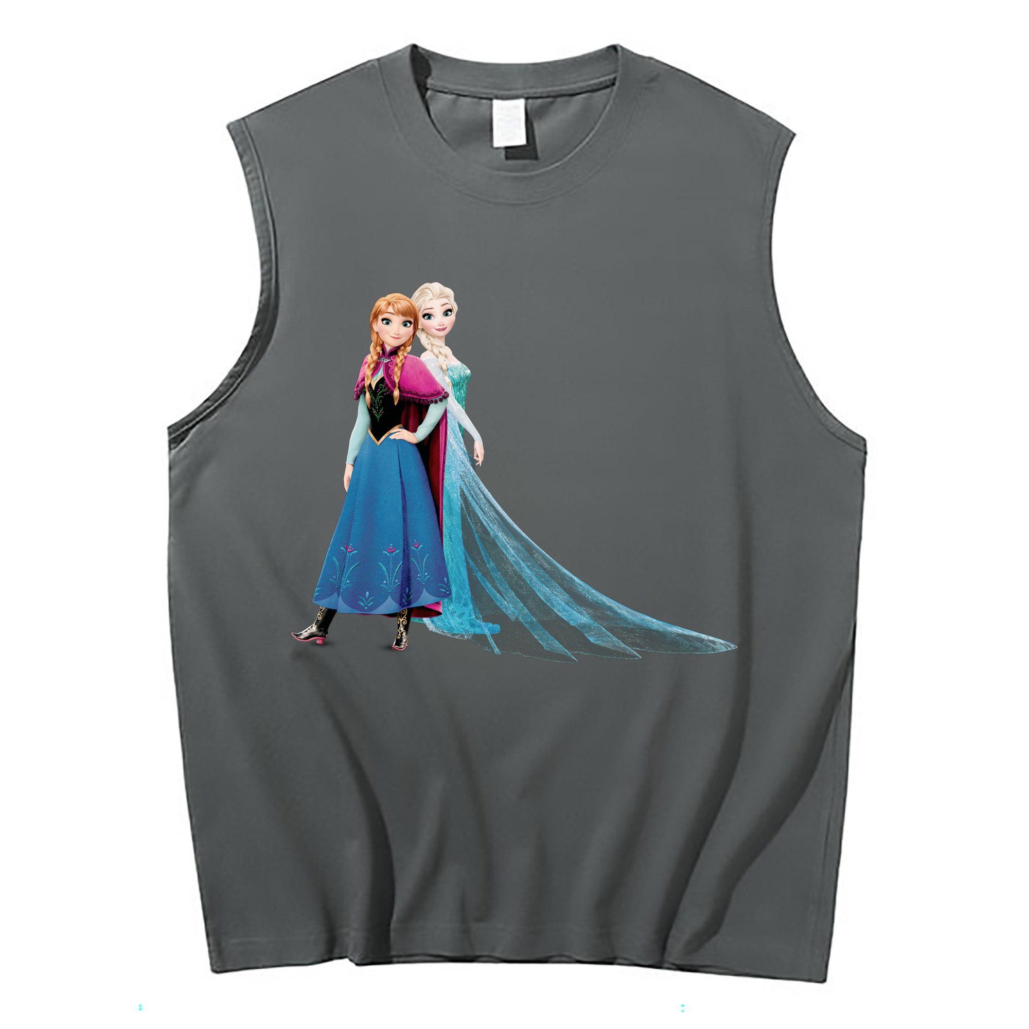 （画像用） アナと雪の女王 アンナ エルサ Frozen Anna Elsa コットン100％タンクトップ（フロントプリント）